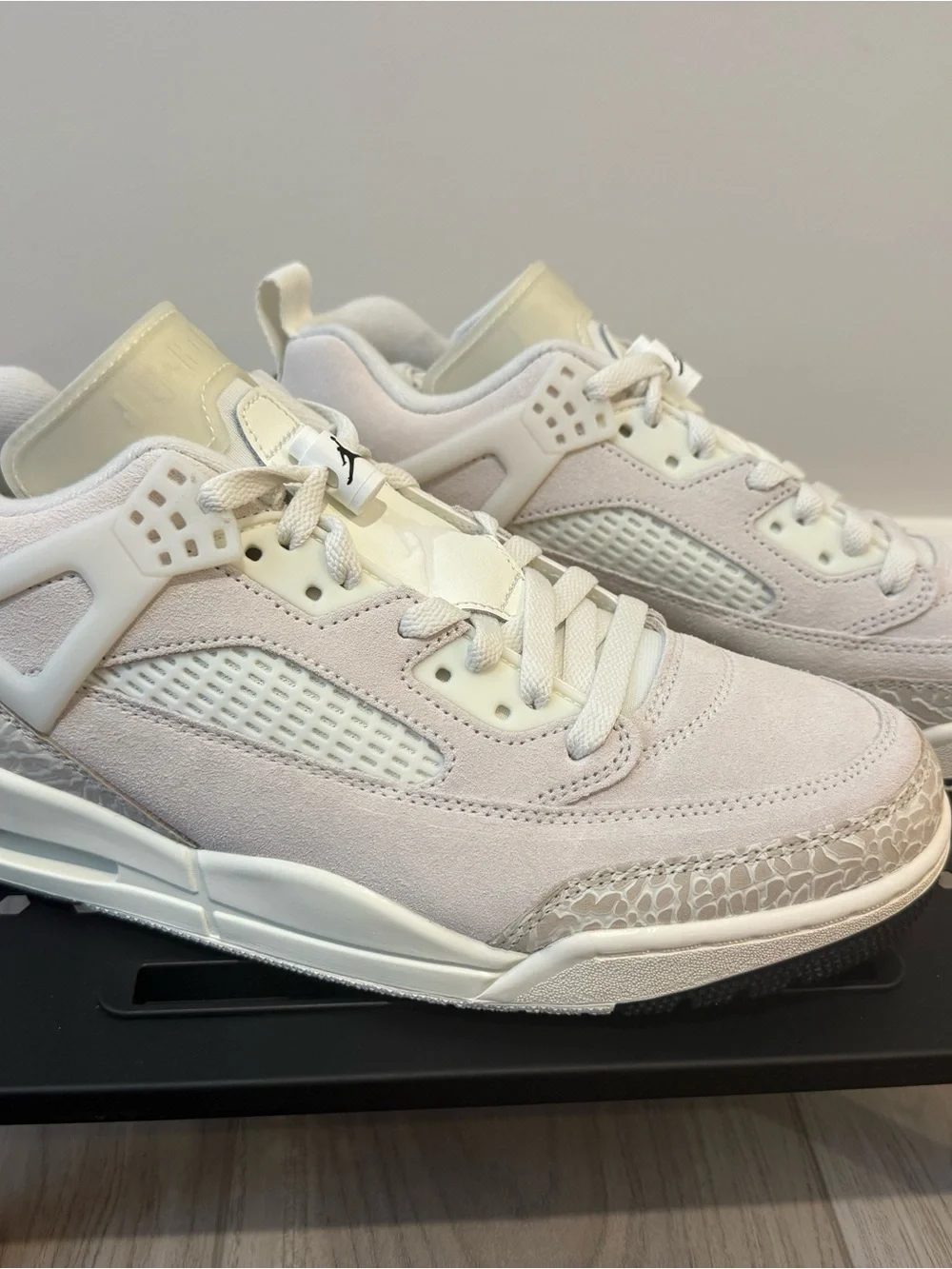 Jordan Pale Pink and Ivory Suede Sneakers